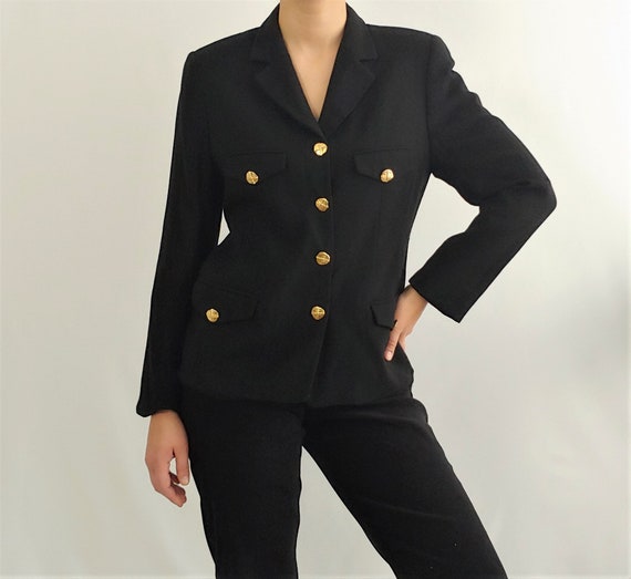 Vintage Black Jacket with Gold buttons | Classic F