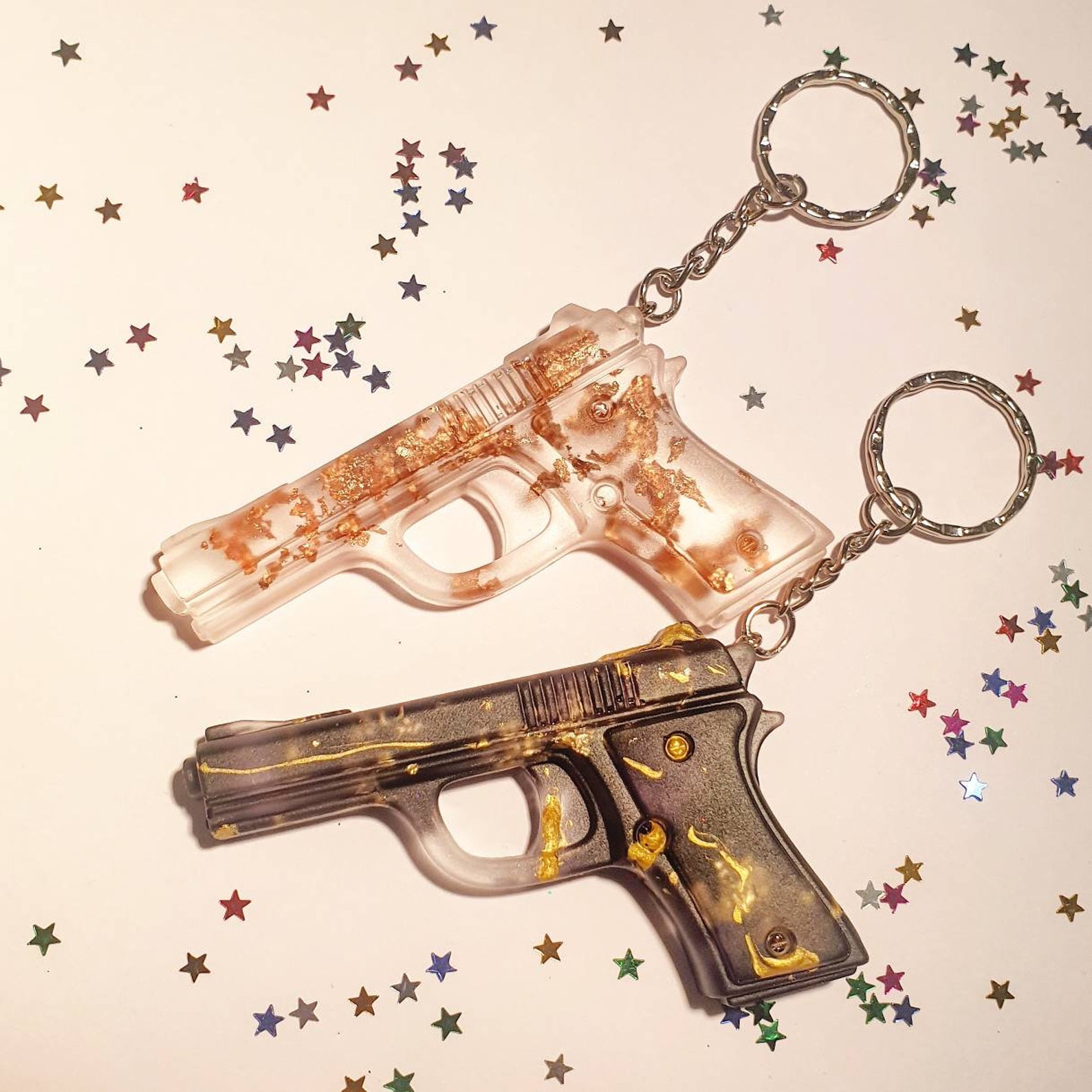 Resin keyring novelty gun keychain small gift idea handmade to Etsy