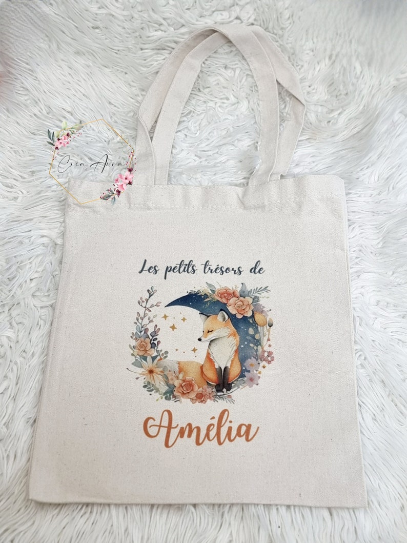 Tote bag personnalisé les petits trésors image 1