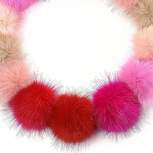 MINK HAIR POM DUSTY CORAL MINK HAIR POM DUSTY CORAL
