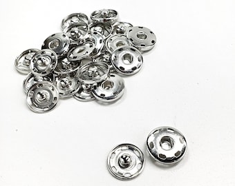 Sew on Metal Snaps for crafts 2 piece Snap together press buttons are easy fasteners for Pom Poms, hats, jackets and clothing