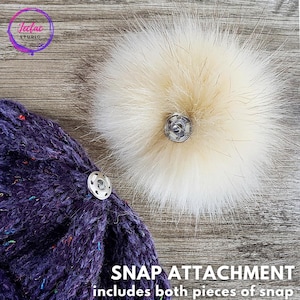 DETACHABLE COLOURED FAUX FUR POM POMS FOR HATS AND CLOTHES 8CM