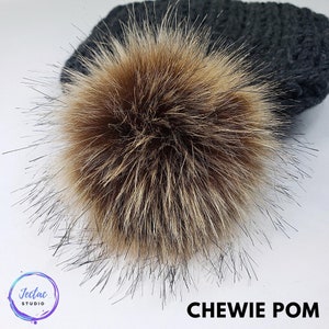 Boutons Furry Pom Pom avec Golden Metal Shank Back 14mm Beaucoup