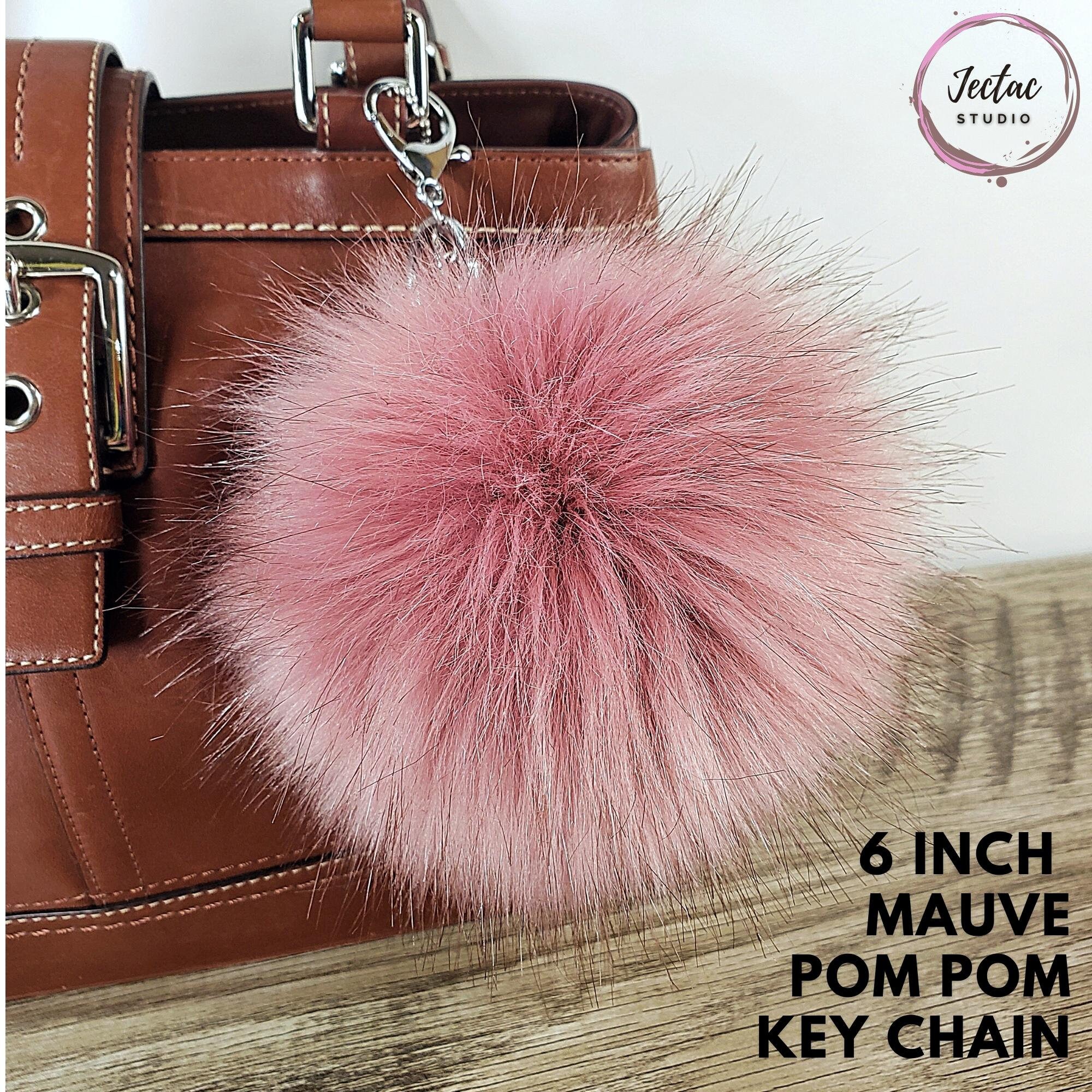 Custom Size Mauve Pink Faux Fur Pom Poms for Crochet Crafts Hats