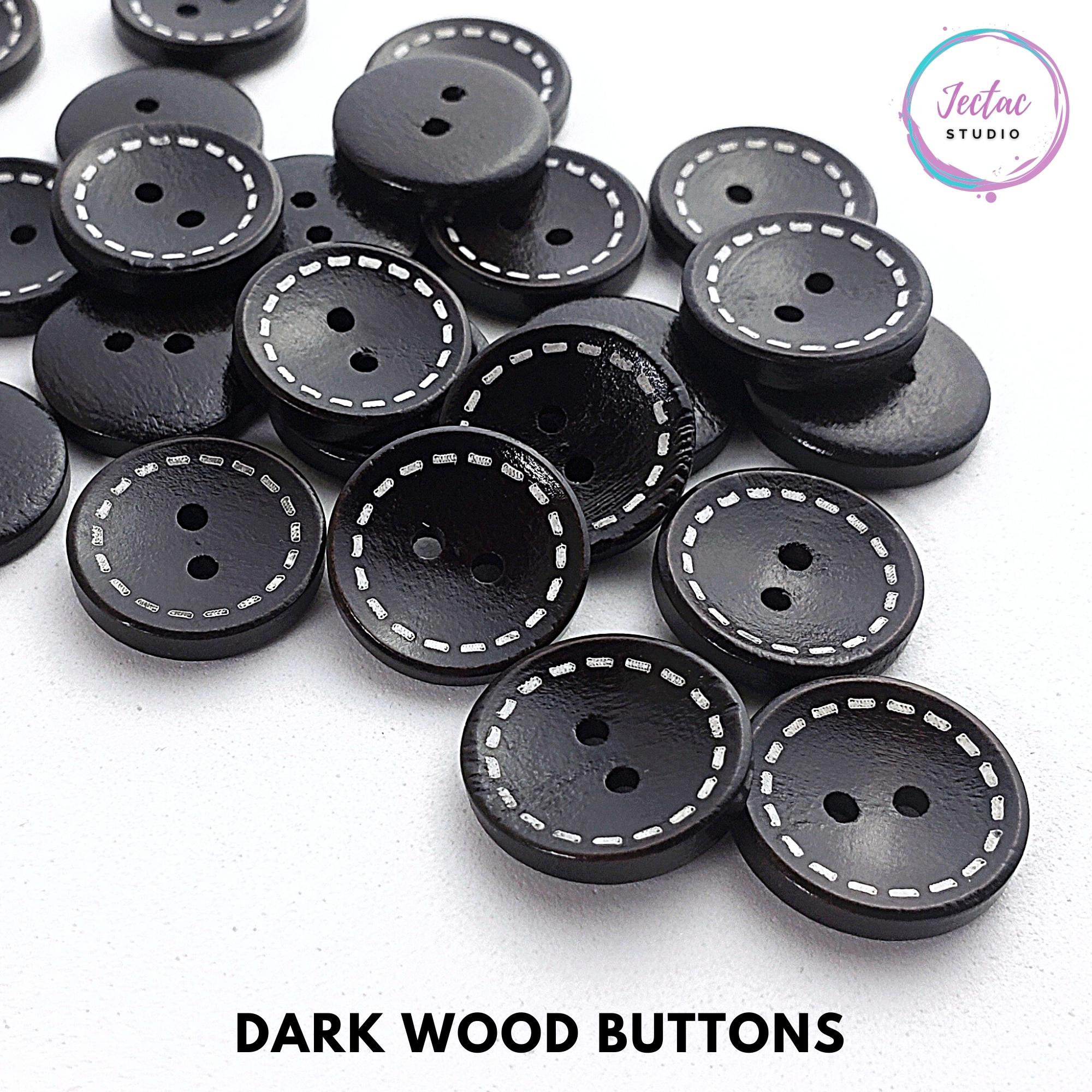 Two-toned Faux Wood Buttons 25mm