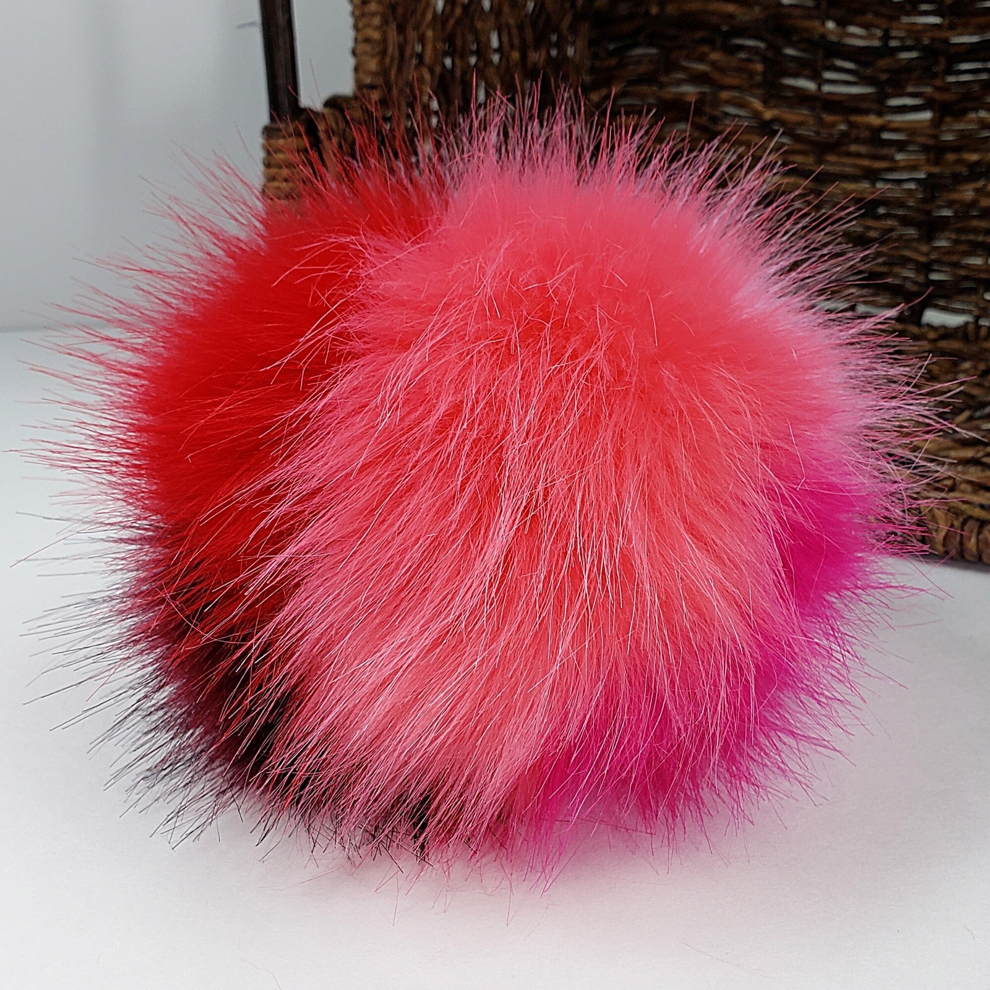Red Pom Poms Christmas Faux Fur Pompom Ball Acrylic Large Red