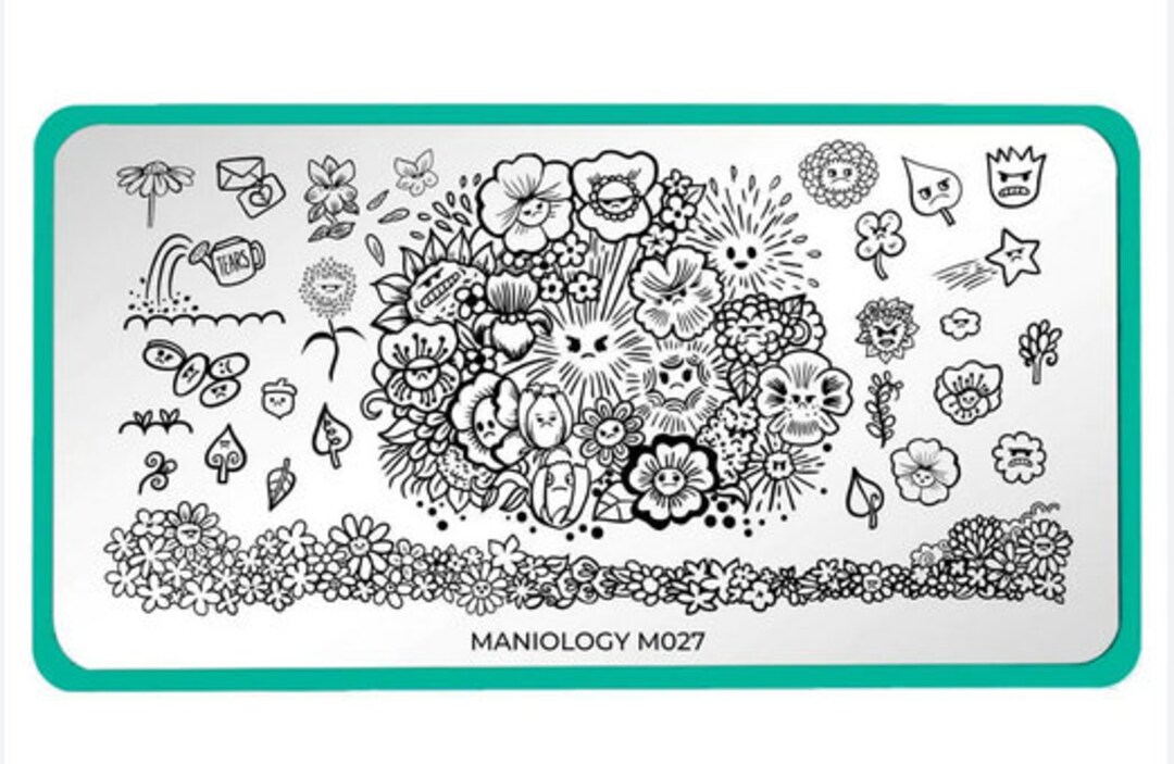 Maniology M027 Daisy Downer Nail Stamping Plate Etsy