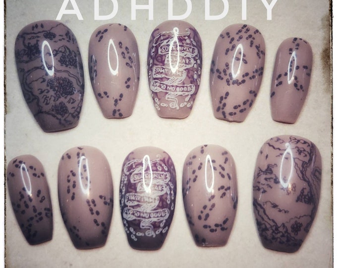 15pc Marauders Map Harry Potter Custom Press on Nails Etsy