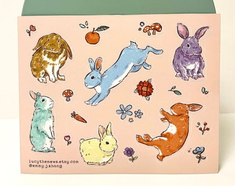 Cute Rabbits Matte Sticker Sheet