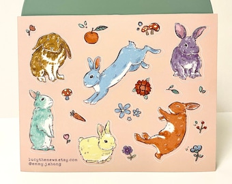 Cute Rabbits Matte Sticker Sheet