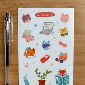 Cat Themed Sticker Sheet