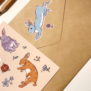 Cute Rabbits Matte Sticker Sheet image 3