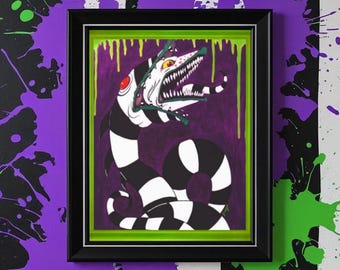 Beetlejuice Sandworm Giclée Art Print: Gothic Pop Wall Decor