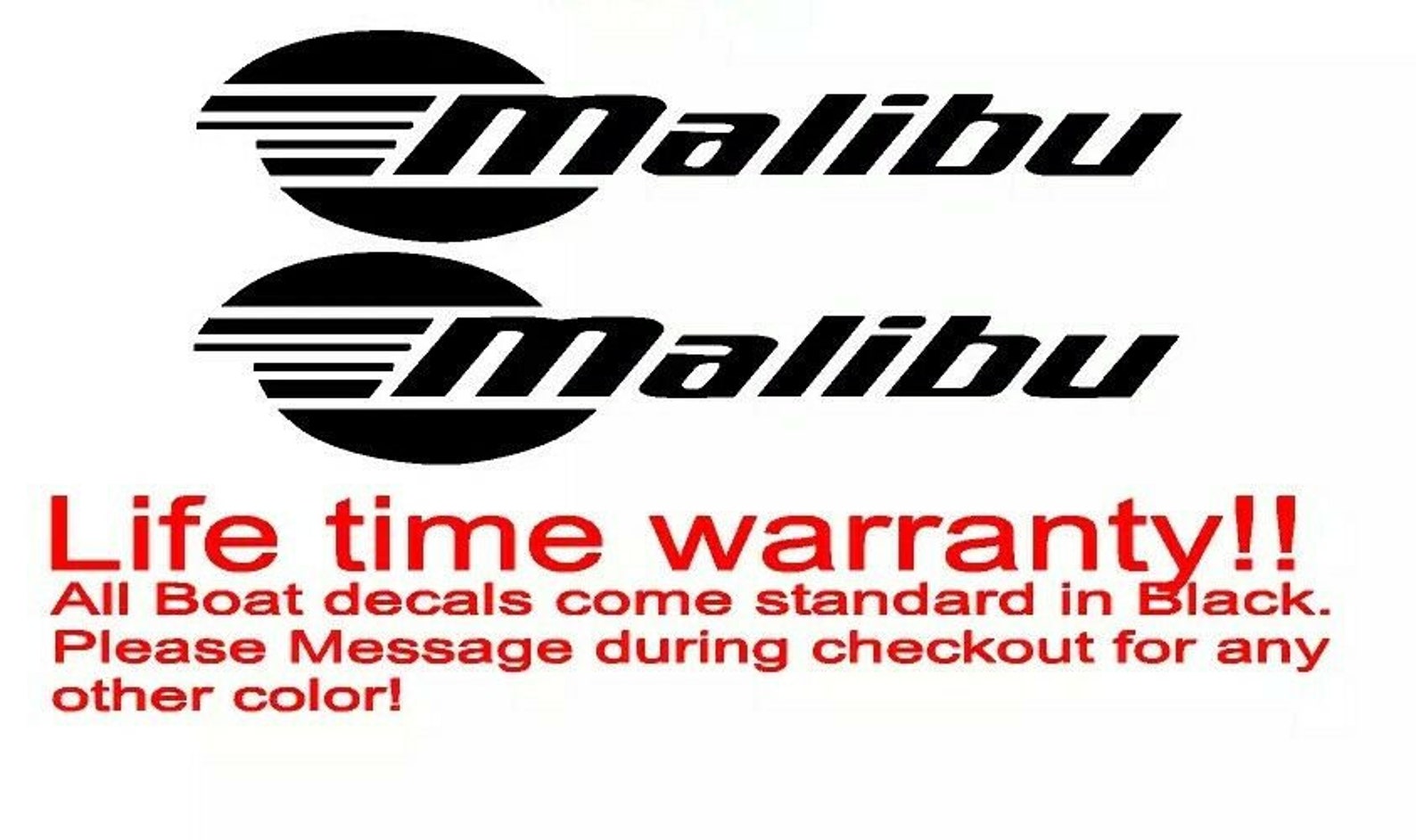 Pair of 8x42 Malibu Boat Hull Decals Select Color Etsy