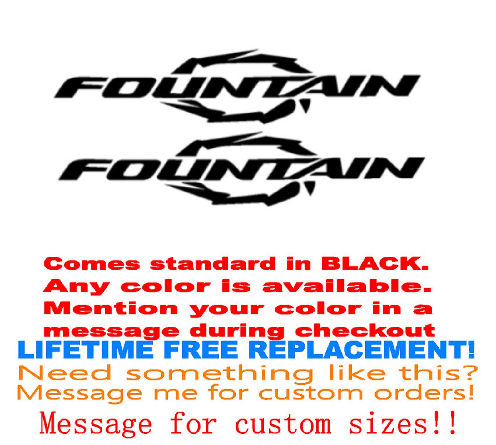 Pair of 10.5x60 Fountain Boat Hull Decals Select Etsy