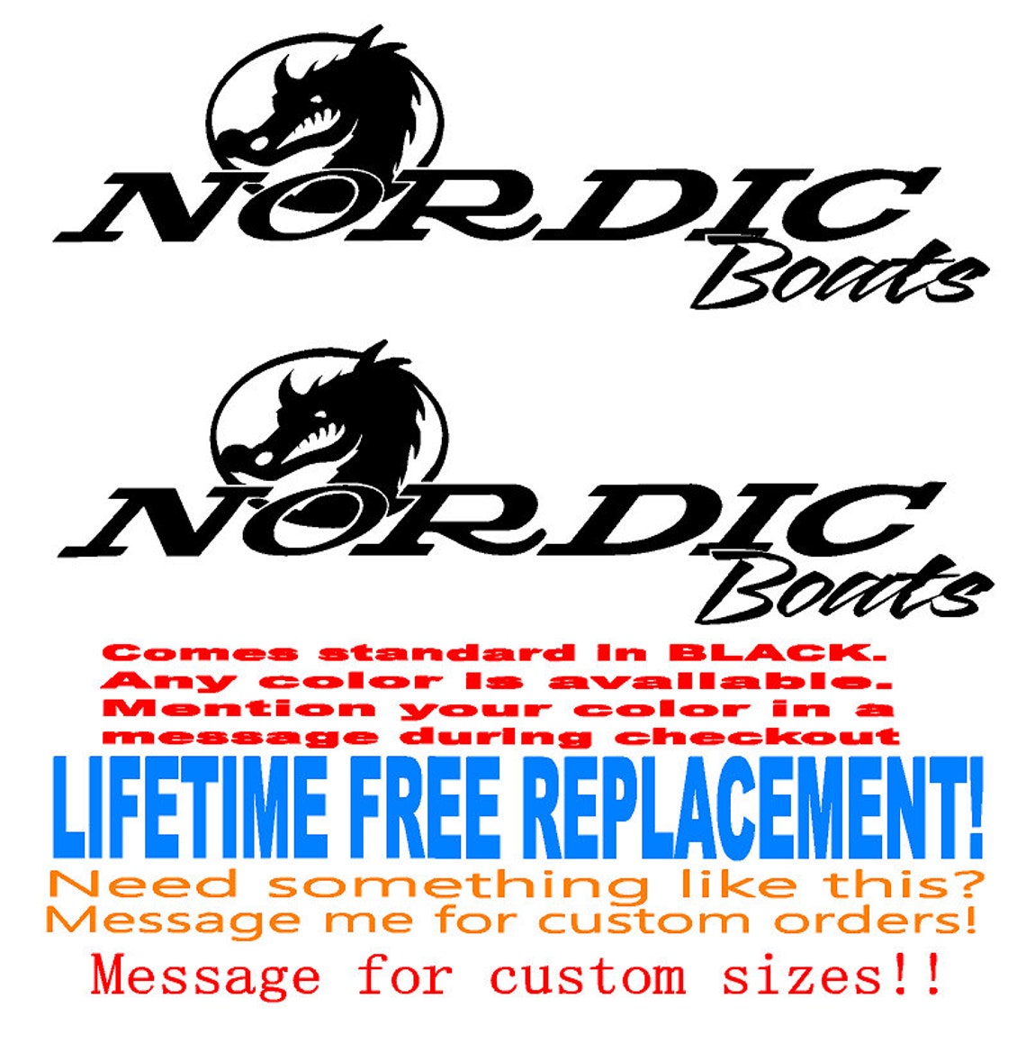 Set of 3.6x12 Nordic Boats Hull Decals Select Color Choice Etsy