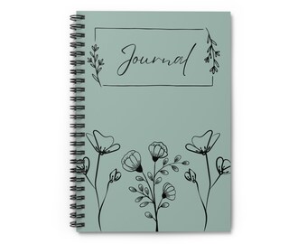 Wildflowers Sage Journal/Spiral Notebook - Ruled Line