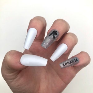 Playboy Bunny Hand Painted Press On Nails Etsy