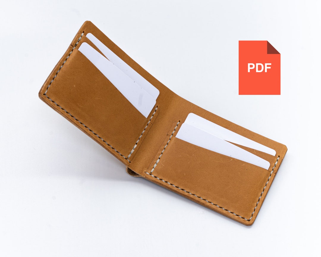 PDF Bifold Wallet Template DIY Pattern Leatherwork How to Instructions
