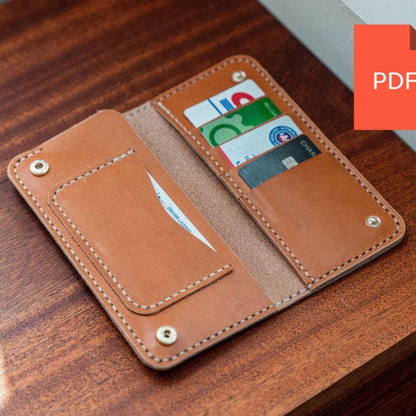 PDF | Trucker Wallet Template | Biker Wallet | Leatherwork How To | Instructions | Roper Wallet