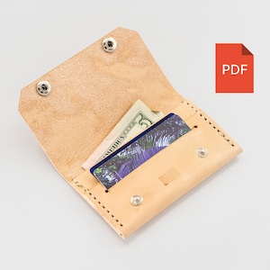 PDF - Patrón PDF de billetera de camionero minimalista / Plantilla de cuero / Instrucciones paso a paso