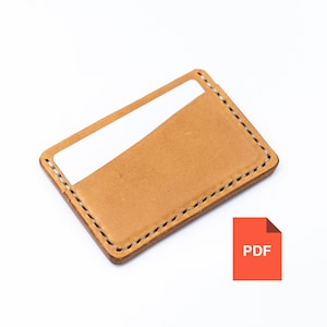 Minimal Leather Card Wallet Pattern | Slim Cardholder | Beginner Leatherwork How To | Instructions | PDF