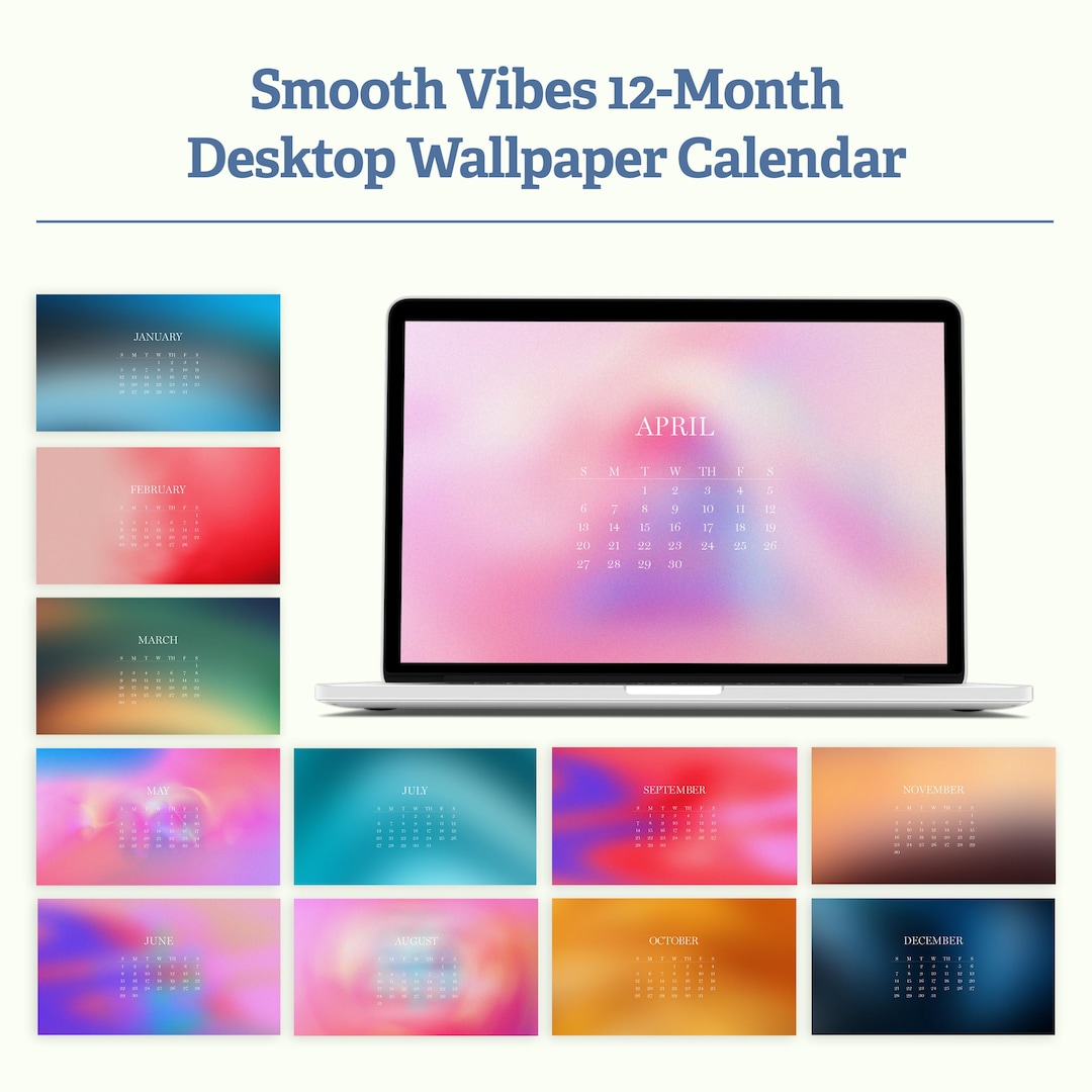 Smooth Vibes | 12-month Desktop Calendar | 2025 | High Resolution ...