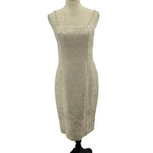Vintage Jessica McClintock Ivory Beaded Straps Size 8