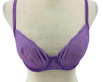 Victoria's Secret Unlined Purple Lace Underwire Bra 34D