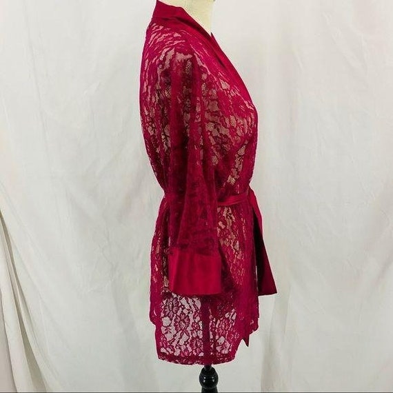 Vintage Victoria's Secret Lace Robe Kimono Sleeve… - image 4