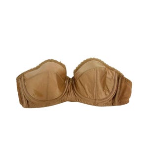 Vintage Vanity Fair Satin Cinnamon Strapless Bra Size 34A