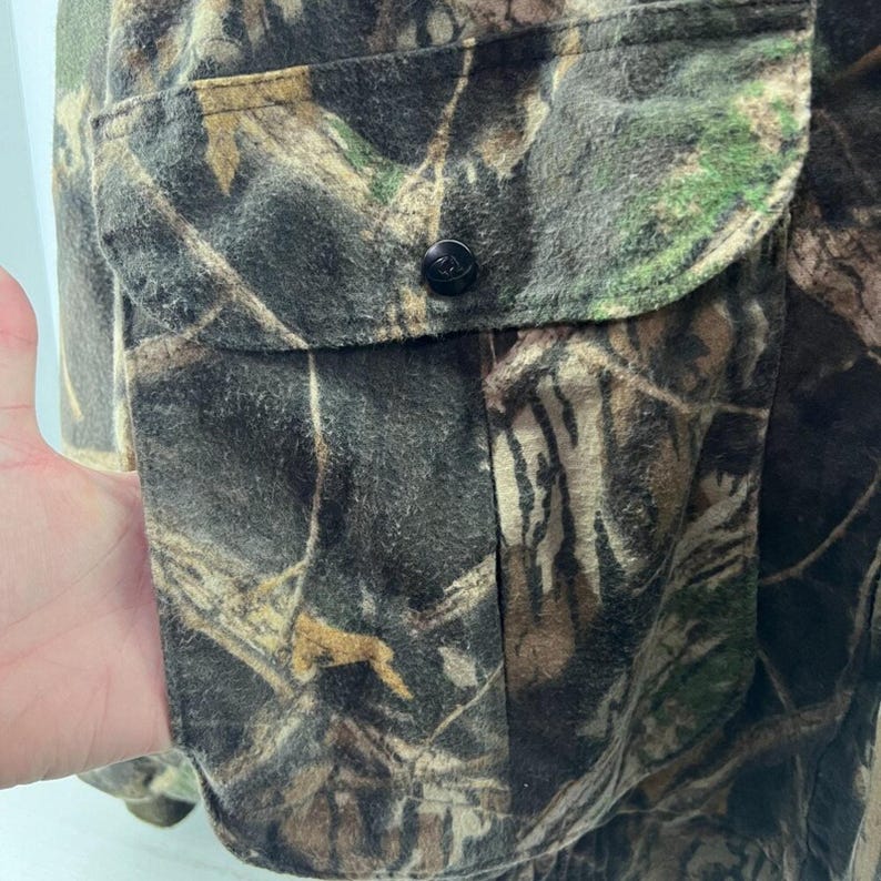 Vintage Mossy Oak Camo Jacket Full Zip Pockets Size Xlarge image 4