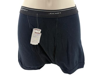 Vintage Jockey Boxer Briefs Trunks Mens Black Thick Banded Leg S Y2K 2001