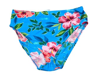 Vintage Cole of California Tropical Floral Print High Waisted Bikini Bottom 14