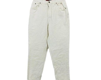 Gloria Vanderbilt Jeans a vita alta Mom denim bianco vintage da donna taglia 12