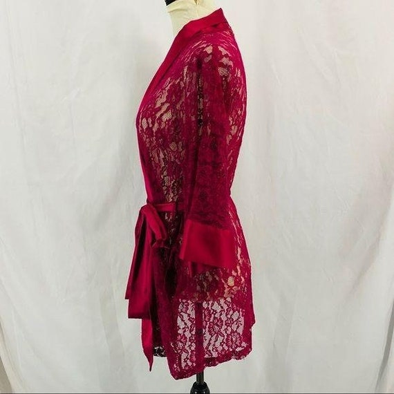 Vintage Victoria's Secret Lace Robe Kimono Sleeve… - image 2