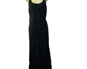 Vintage Victoria's Secret Black Silk Nightgown Front Slit Womens Size Medium