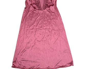 Vintage Vanity Fair Rose Metallic Nightgown Womens Small