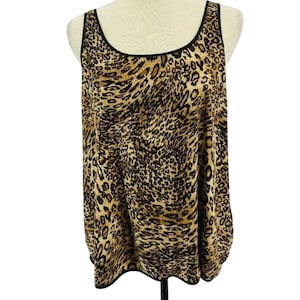 Frederick’s Of Hollywood Lingerie Leopard Front Sheer Animal Print Back Nightie