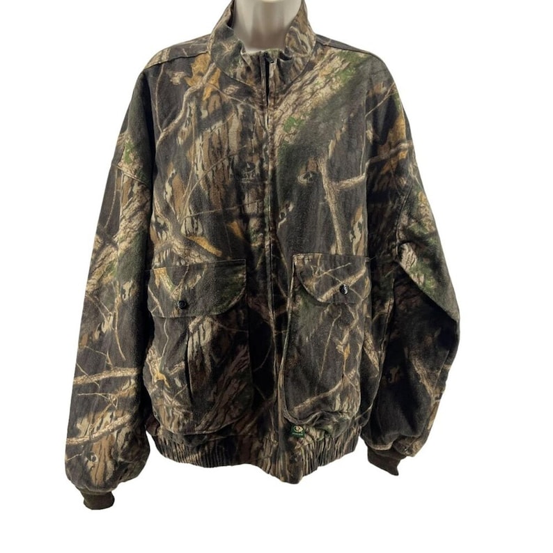 Vintage Mossy Oak Camo Jacket Full Zip Pockets Size Xlarge image 1