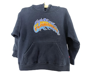 Sudadera con capucha vintage JNCO Flame Head Y2K de los 90 para niños, talla M