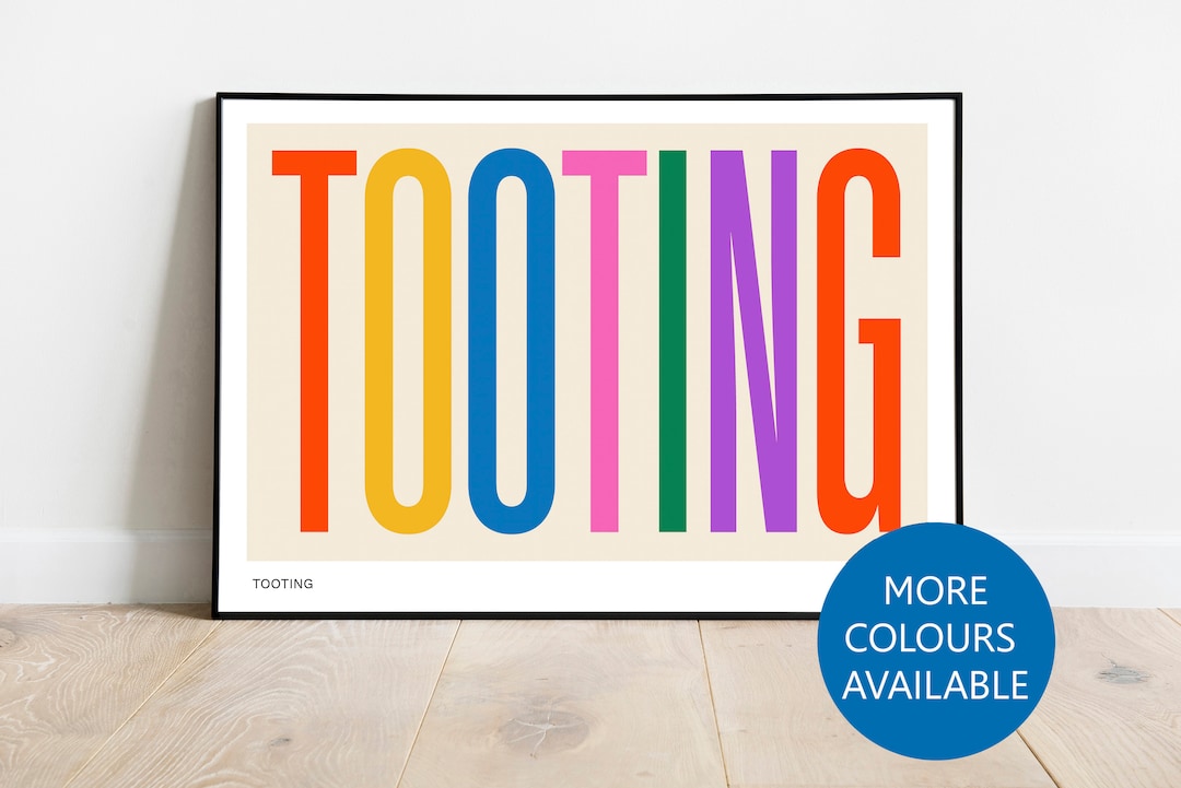 Tooting Typography Print, Tooting Poster, Tooting Art Print, Tooting