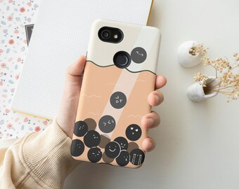 Cute Bubble Tea Art Phone Case For iPhone 12 Mini 11 Pro Max X XR XS 8 Samsung Galaxy Note 10 20 Galaxy S10 S20 S21 Google Pixel 5 4 3A 2XL