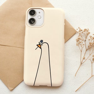 White Duck Phone Case for iPhone 14 13 12 Mini 11 Pro Max X XR XS 8 7, Cute Samsung S23 S22 S21 Note 20 10, Cute Google Pixel 7 6 5 4A Case