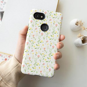 Yellow Wild Flower Pattern Aesthetic Floral Phone Case, iPhone 12 Mini 11 Pro Max X XR XS 7 8 Samsung Galaxy S10 S20 Google Pixel 2 3A 4XL image 1