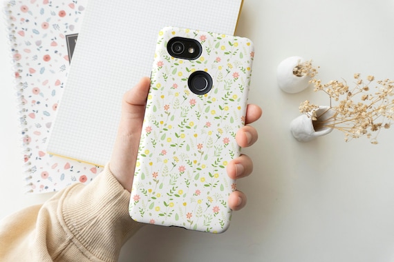 Yellow Wild Flower Pattern Aesthetic Floral Phone Case, iPhone 12 Mini 11 Pro Max X XR XS 7 8 Samsung Galaxy S10 S20 Google Pixel 2 3A 4XL