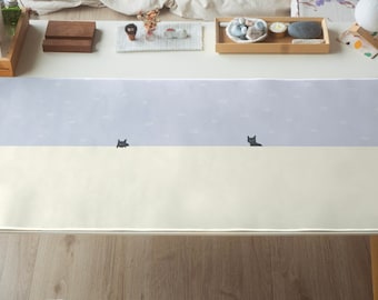 Black Cat Desk Mat, Aesthetic Desk Mat, Cute Cat Desk Mat, Kawaii Cat Desk Mat, Animal Desk Mat, Desk Mat Cute, Custom Desk Mat