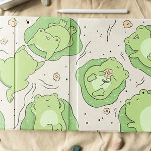 Funda Lazy Froggies para iPad con ranura para bolígrafo y soporte para libros (10,2", 10,9" y 11", iPad Air 4, iPad Pro 2021 y iPad 2020/2019/2018)