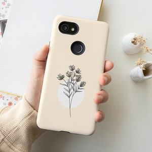 Minimalist Flower Phone Case for iPhone 12 Mini 11 Pro Max X XR XS 7 8 Samsung Galaxy Note 8 9 10 Galaxy S7 8 9 S10 S20 Google Pixel 2 3 4XL