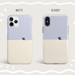 Cute Black Cat Pastel Phone Case, iPhone 12 Mini 11 Pro Max X XR XS 7 8 Samsung Galaxy Note 9 10 Galaxy S9 S10 S20 S21 Google Pixel 5 4 3XL image 3